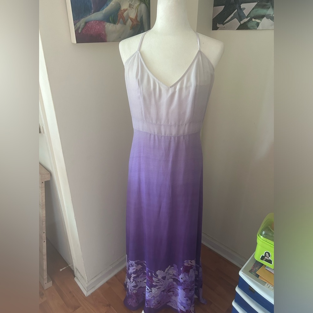 Purple Gown Long with Flowers